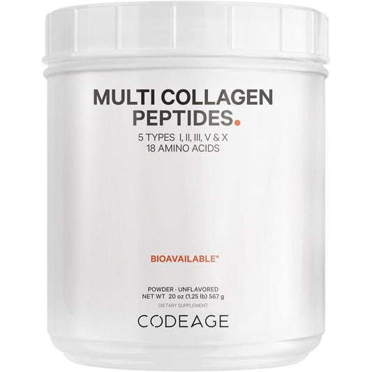 Codeage Multi Collagen Protein Powder Peptides, 2-Month Supply, Hydrolyzed, Type I, II, III, V, X - 20 Ounces