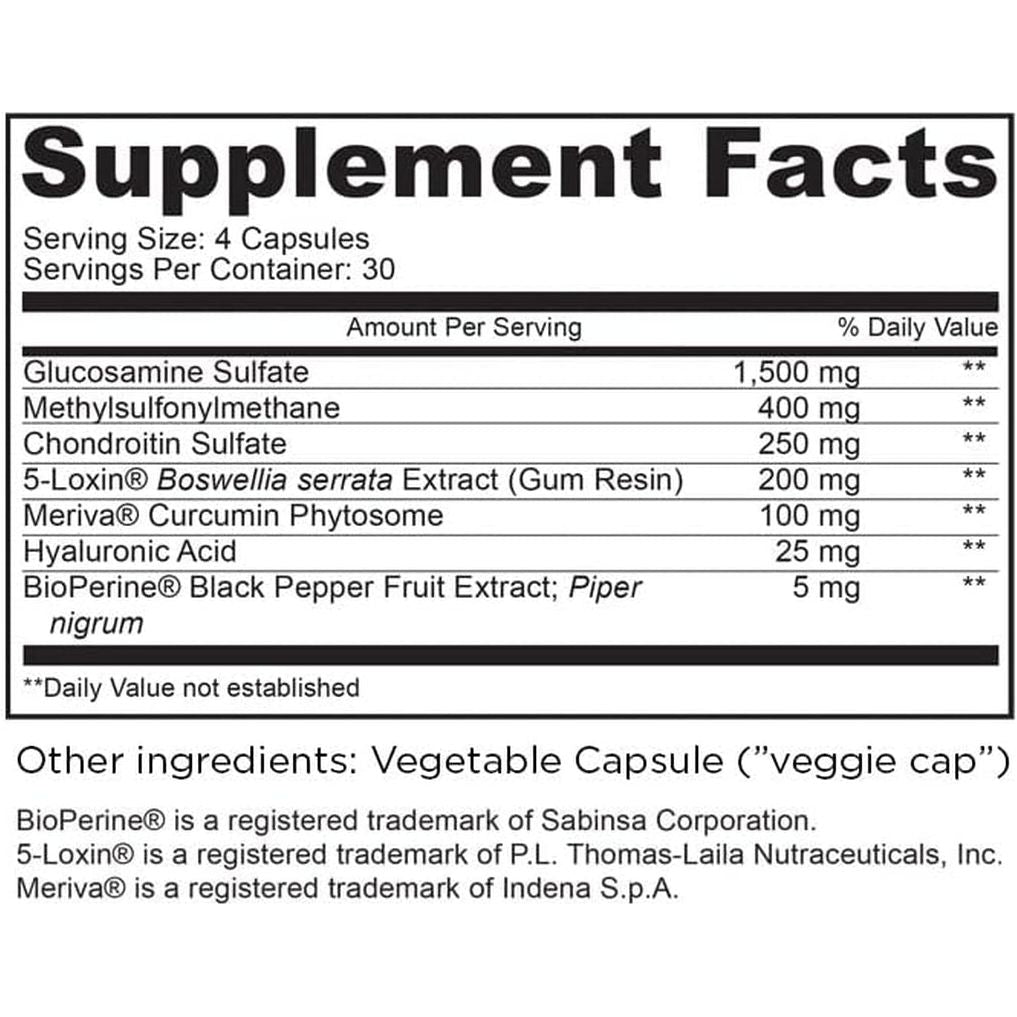 Doctor Danielle Joint Assist - Glucosamine Chondroitin Turmeric Msm Boswellia - Joint Support & Relief - 120 Capsules