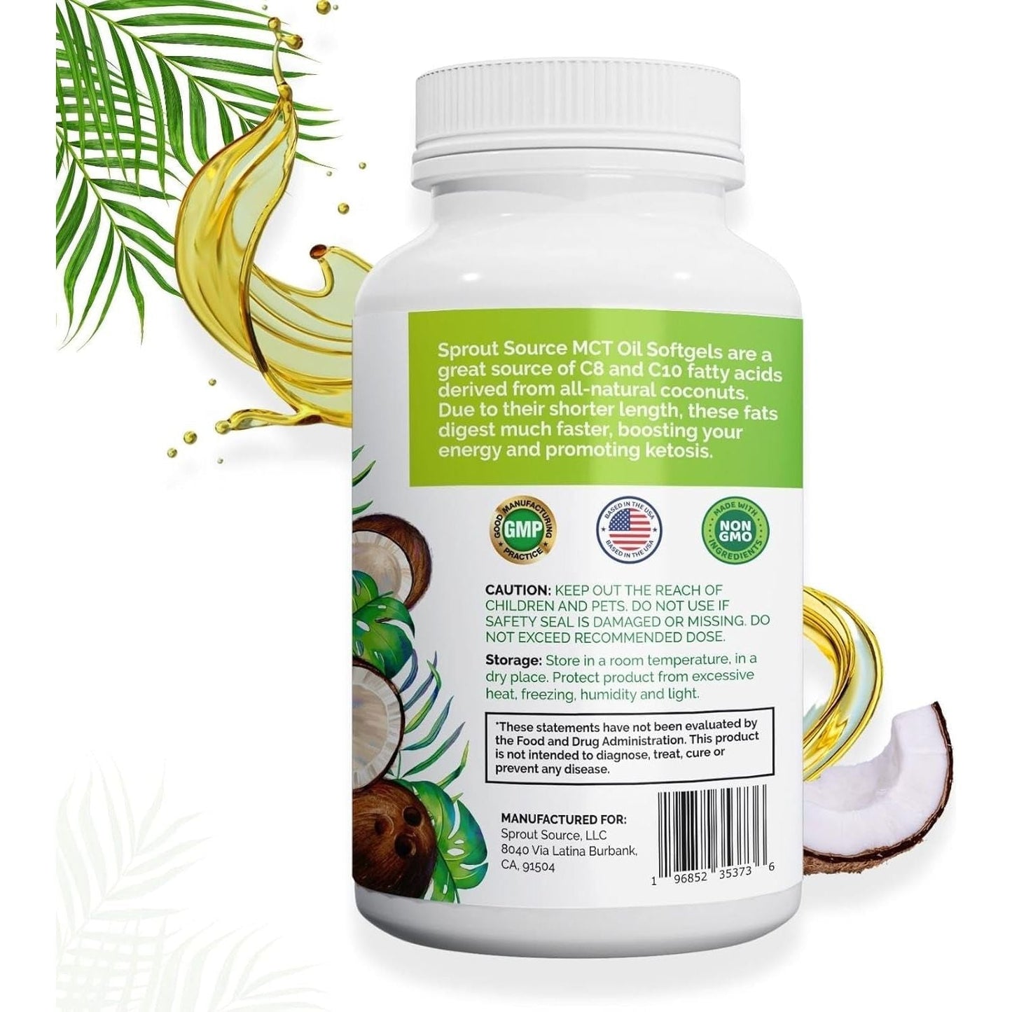 Keto MCT Oil Softgels Premium C8 & C10 Blend for Sustained Energy and Weight Management, 90 Softgels/1000Mg