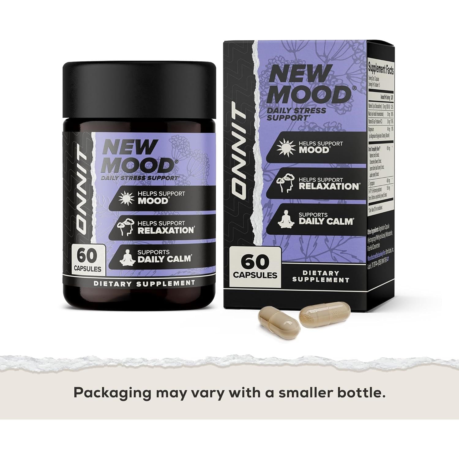 ONNIT New Mood - Occasional Stress Relief  Sleep & Mood Support 60 Count
