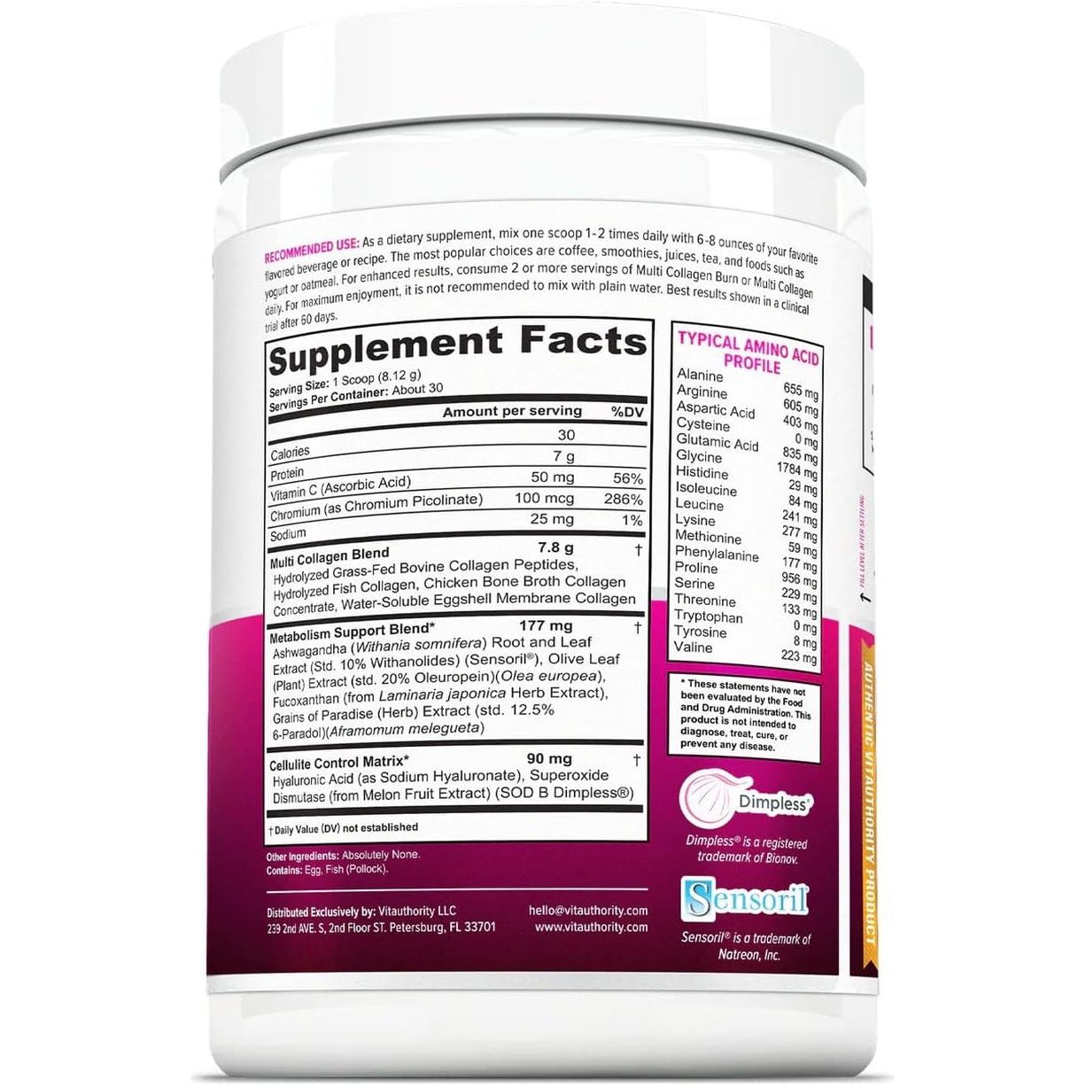 Hydrolyzed Collagen Powder for Weight Loss - Collagen Burn Ultimate Beauty Complex - Unflavored