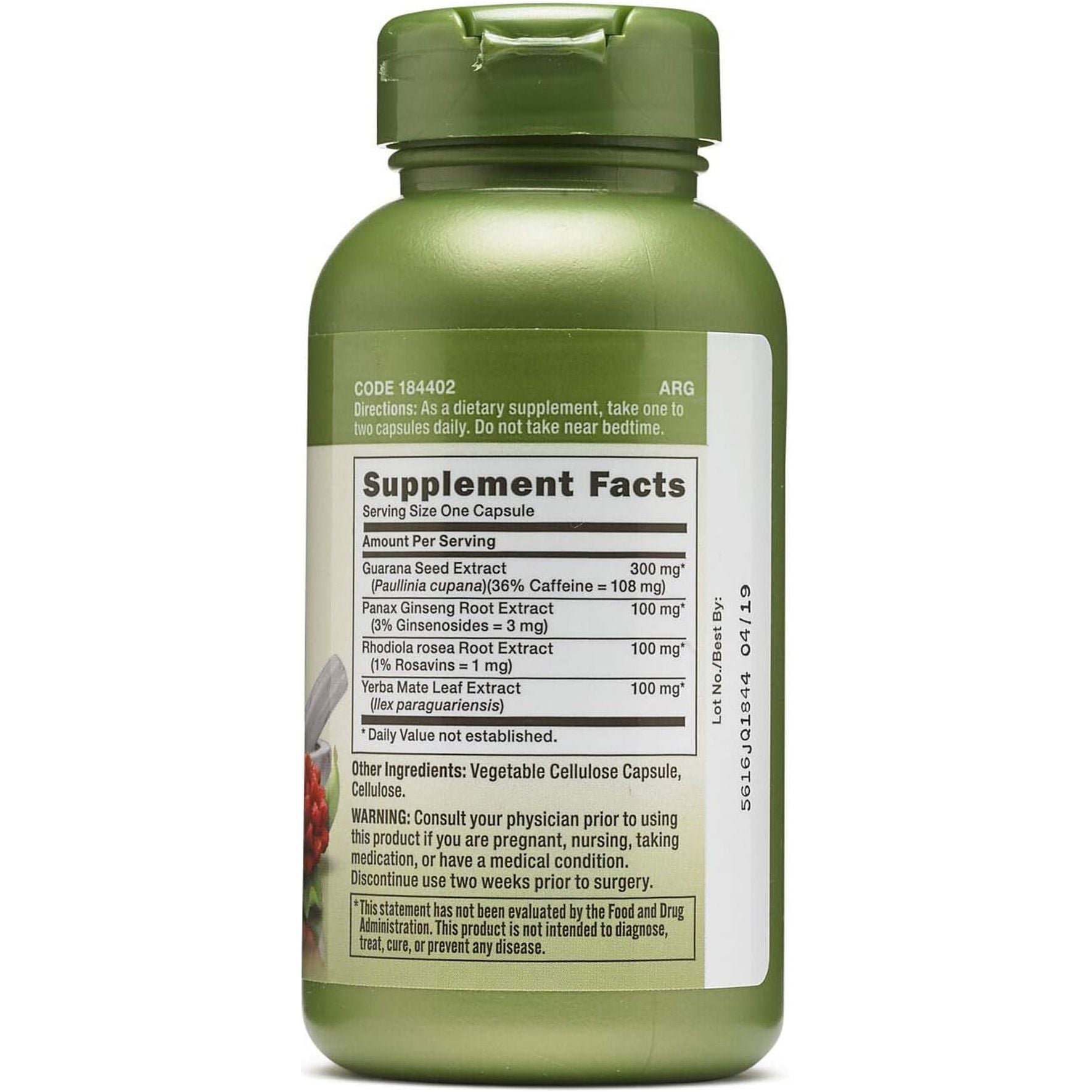 GNC Herbal plus Energy Formula (100 Capsules)