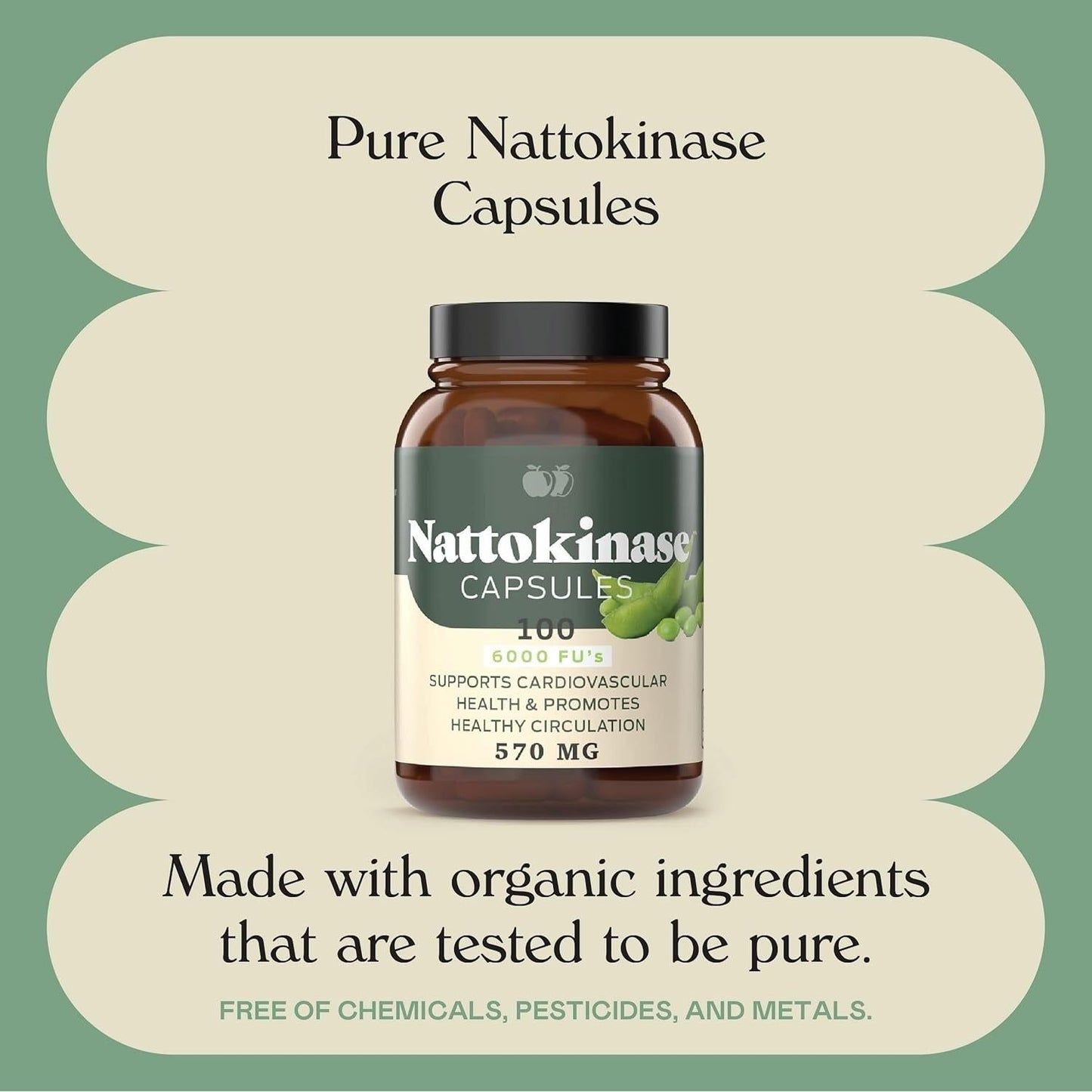 Complete Natural Products Nattokinase Capsules - 100 Count 570Mg 6000Fu'S