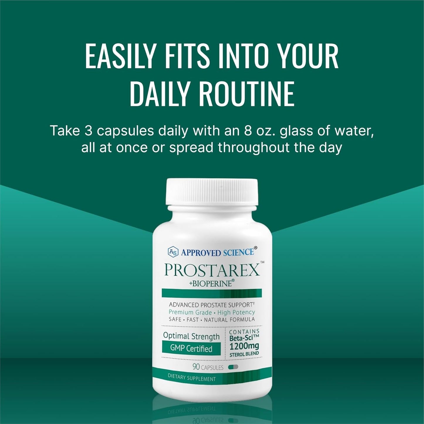 Approved Science Prostarex - Prostate Supplement - Saw Palmetto, 1200Mg Beta-Sitosterol, Bioperine - 90 Capsules