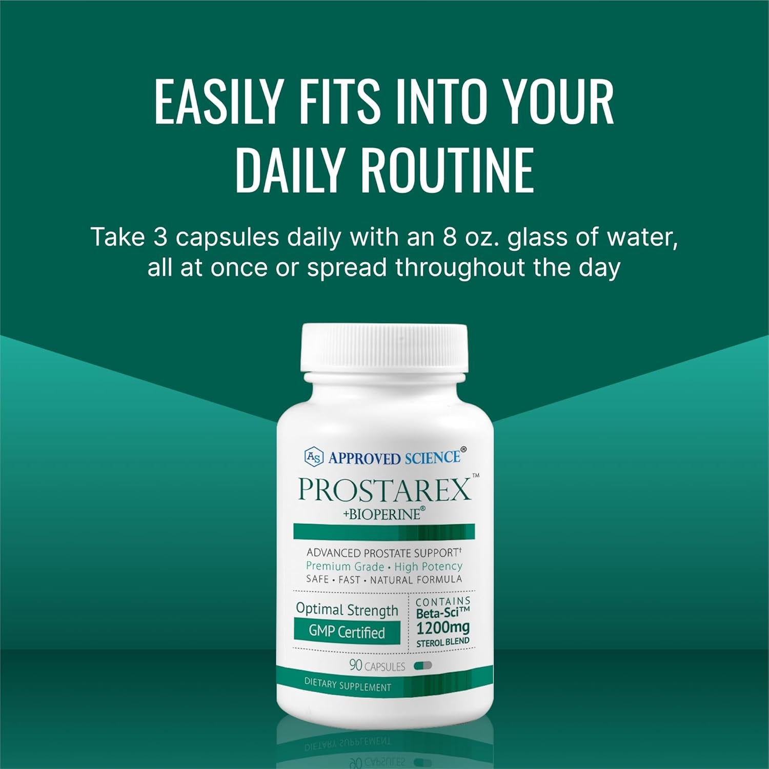 Approved Science Prostarex - Prostate Supplement - Saw Palmetto, 1200Mg Beta-Sitosterol, Bioperine - 90 Capsules