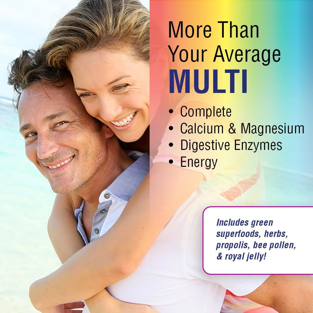 SOLARAY Spectro Multivitamin, Energizing Greens & Herbs W/Digestive Enzyme (60 Servings)