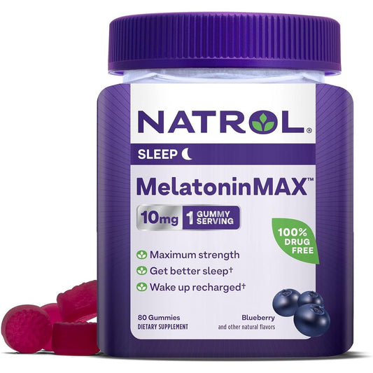 Natrol Melatoninmax Sleep Gummies for Adults Blueberry Flavor 80 Count