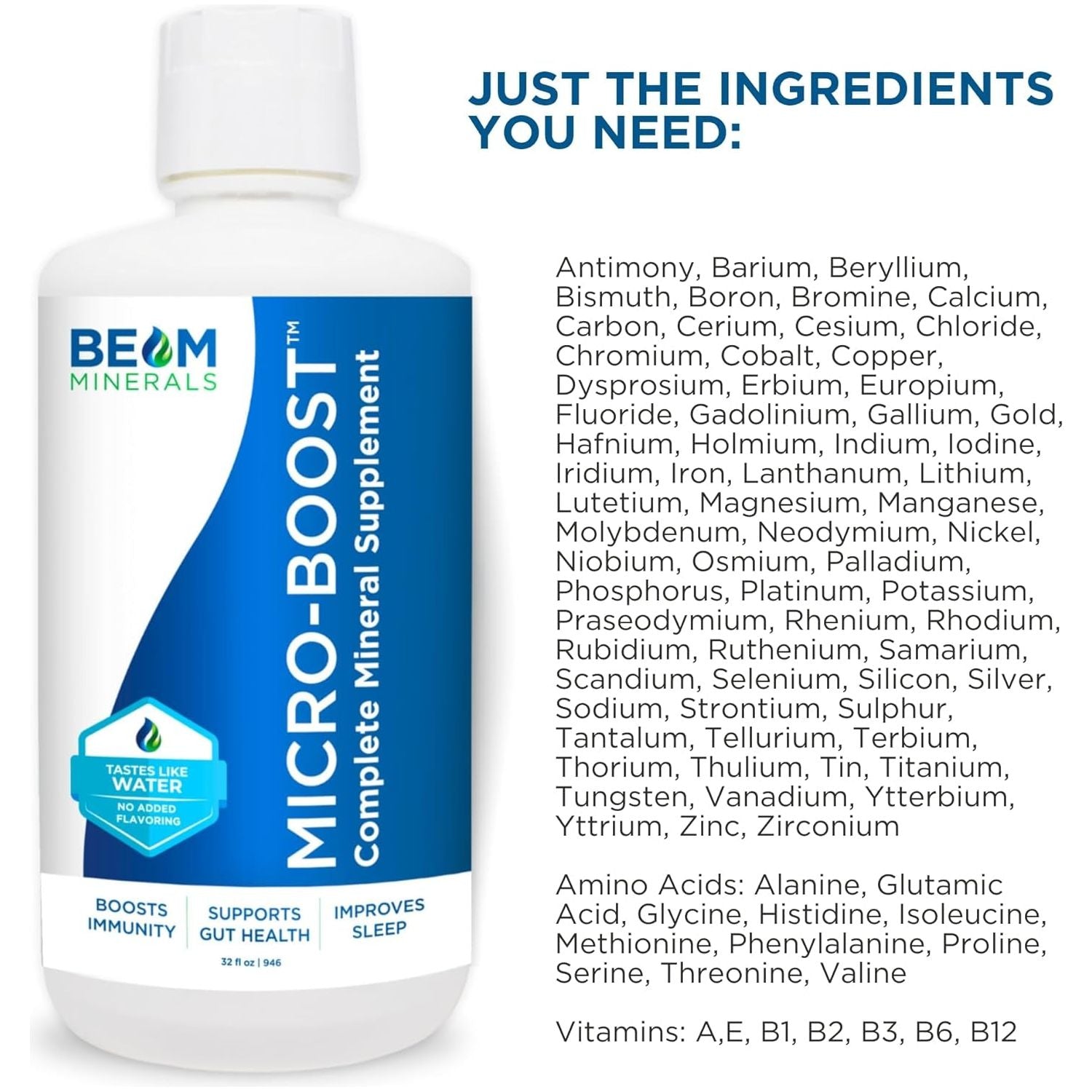 Micro-Boost Humic Mineral Blend | Plant-Based Multi Minerals Supplement & Electrolytes Liquid (Micro-Boost)