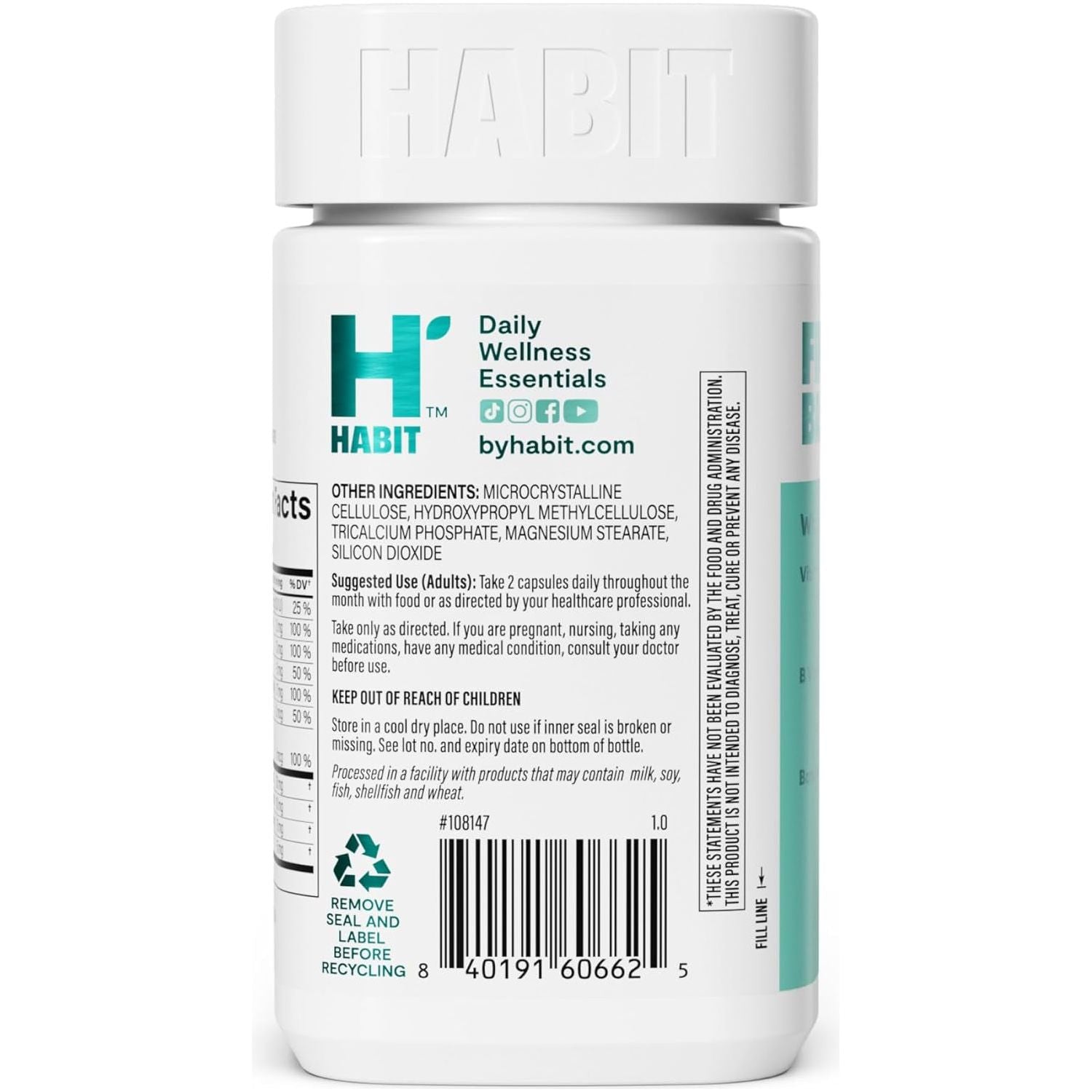 Habit PMS Support Supplement for Women - Supports Premenstrual Symptoms & Stress, Hormone Balance (60 Capsules)