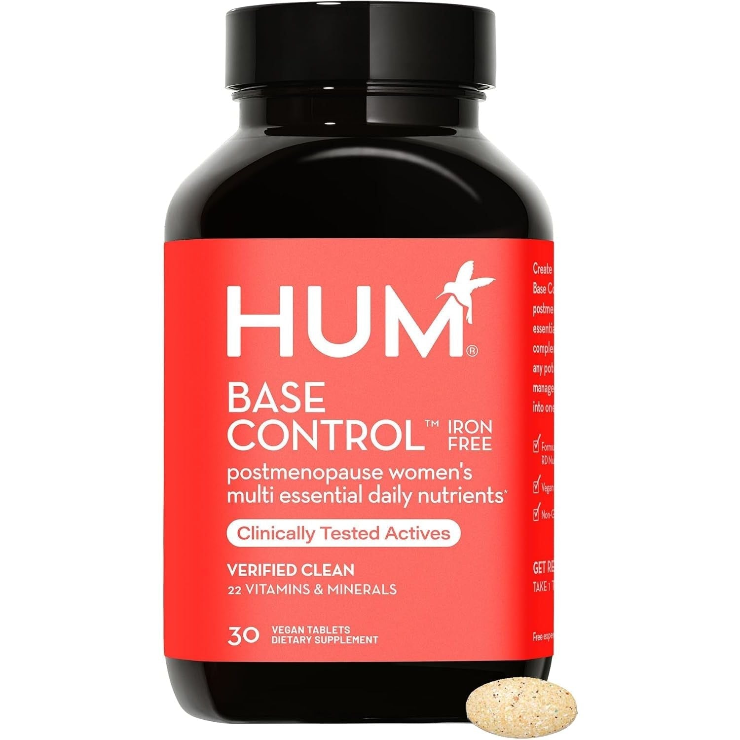 HUM Base Control -Iron Free,Daily Women'S Minerals to Support Postmenopausal (30-Count)