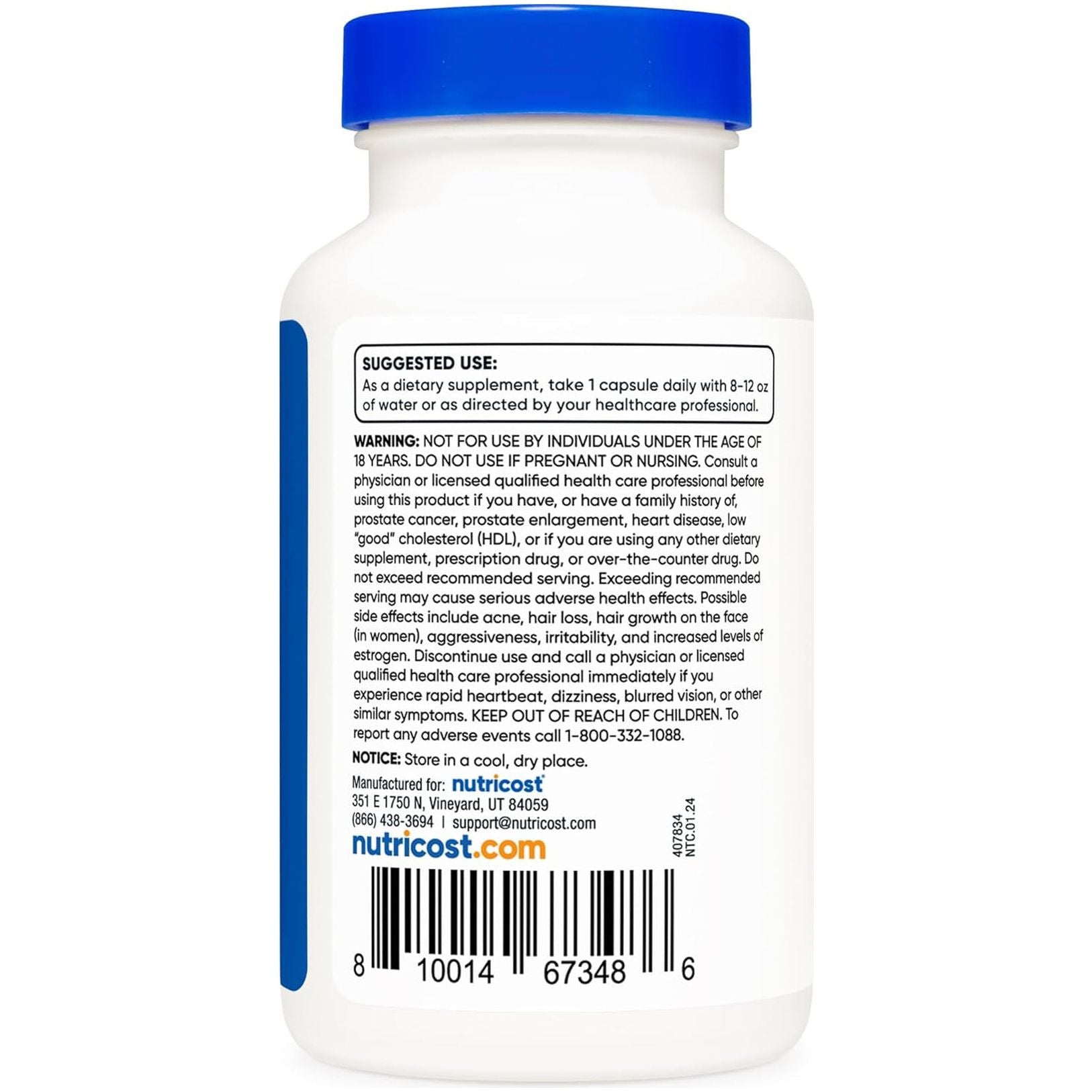 Nutricost Pregnenolone 50Mg, 120 Capsules - Non-Gmo, Gluten Free, Vegetarian Capsules