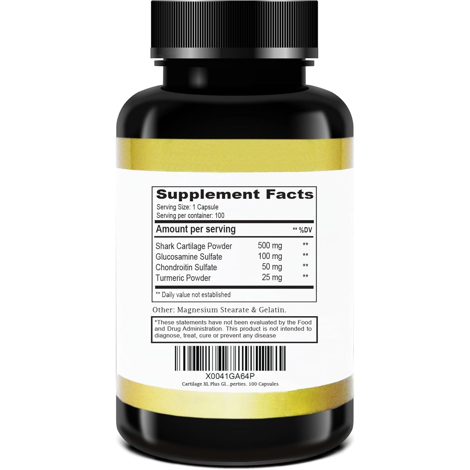 Cartilage XL plus Glucosamine, Chondroitin & Turmeric. Joint Support Supplement. Antioxidant Properties. 100 Capsules