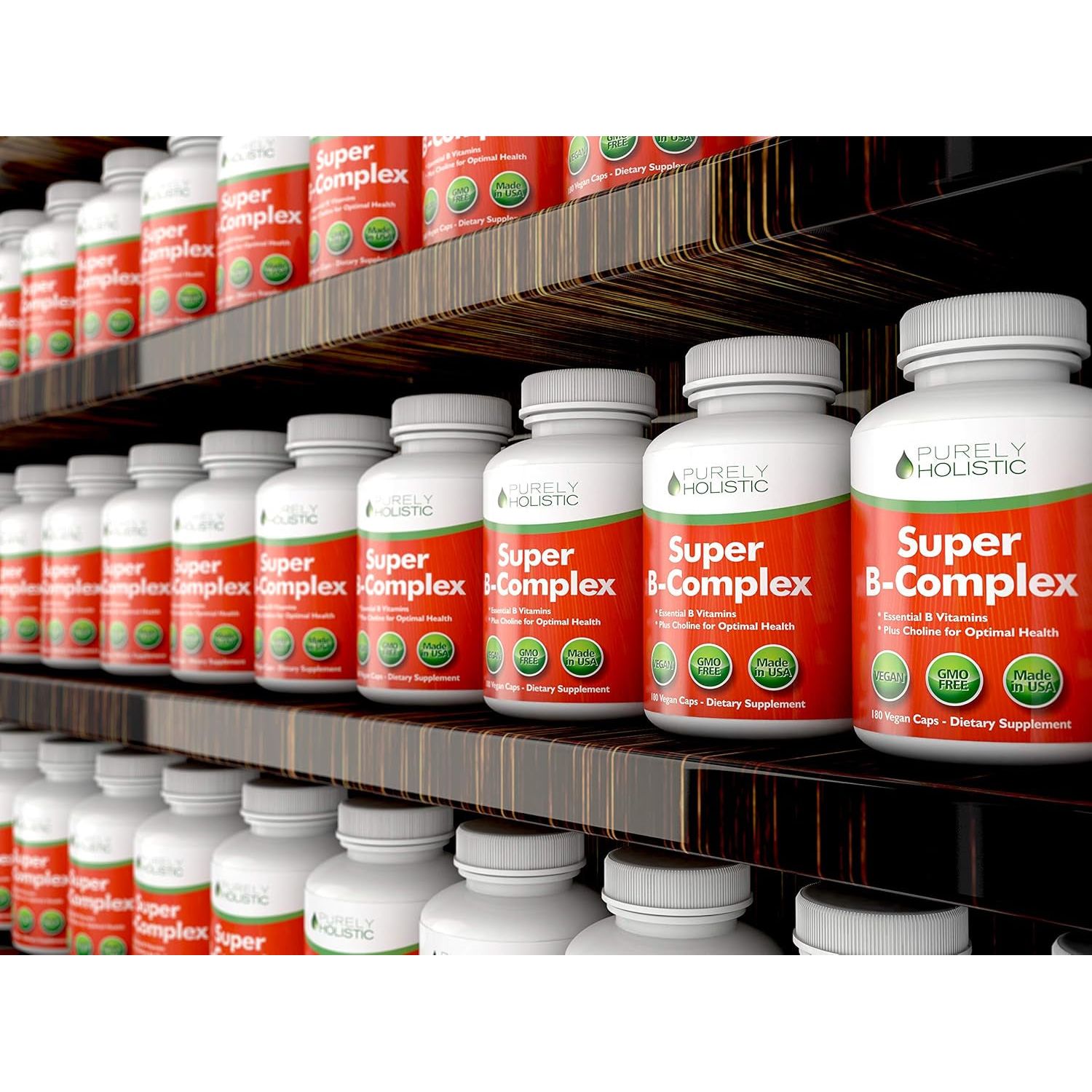 Vitamin B Complex - 8 Super B Complex Vitamins 180 Capsules - Made in the USA