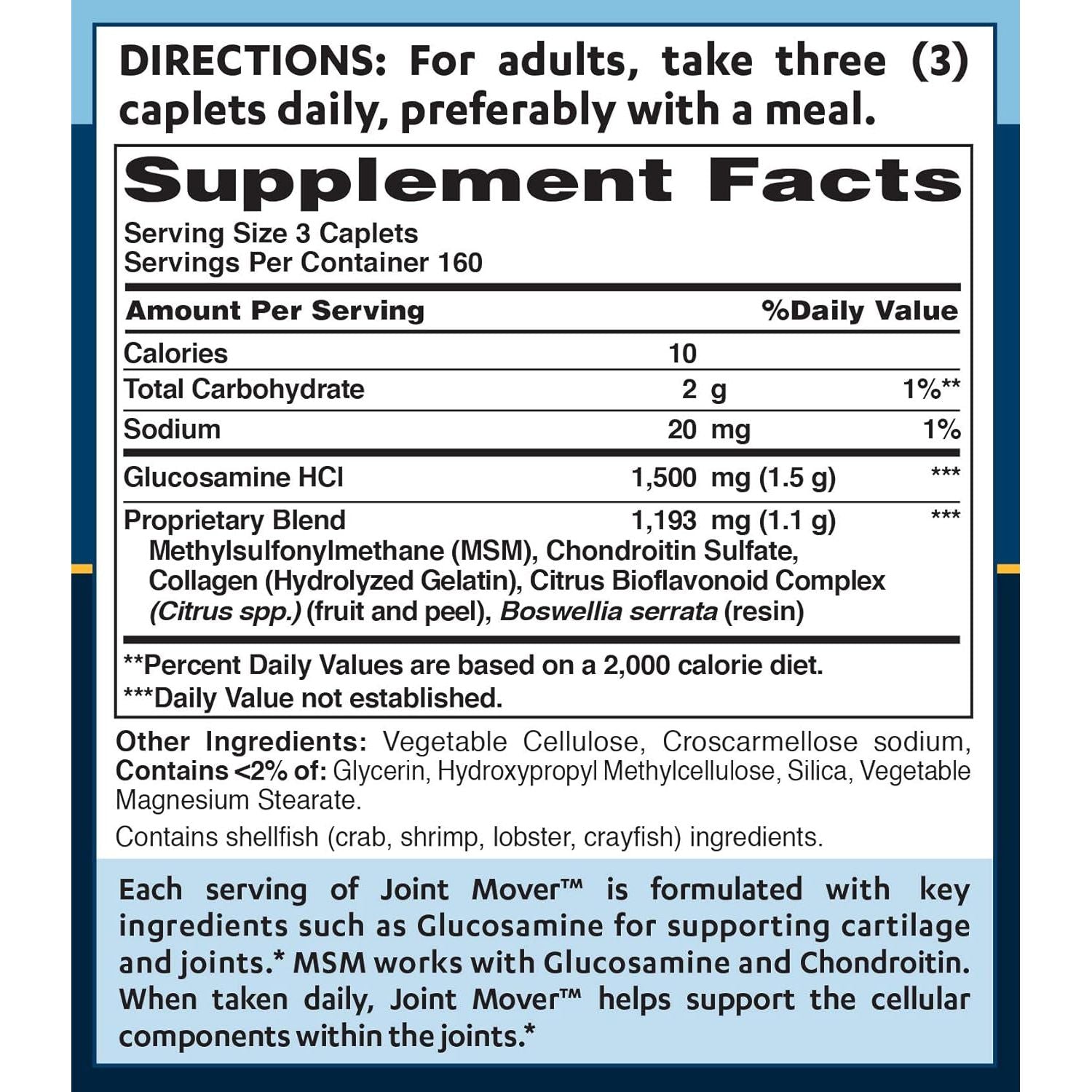 Vitamin World Double Strength Joint Mover | Joint Support Nutritional Supplement 480 Caplets