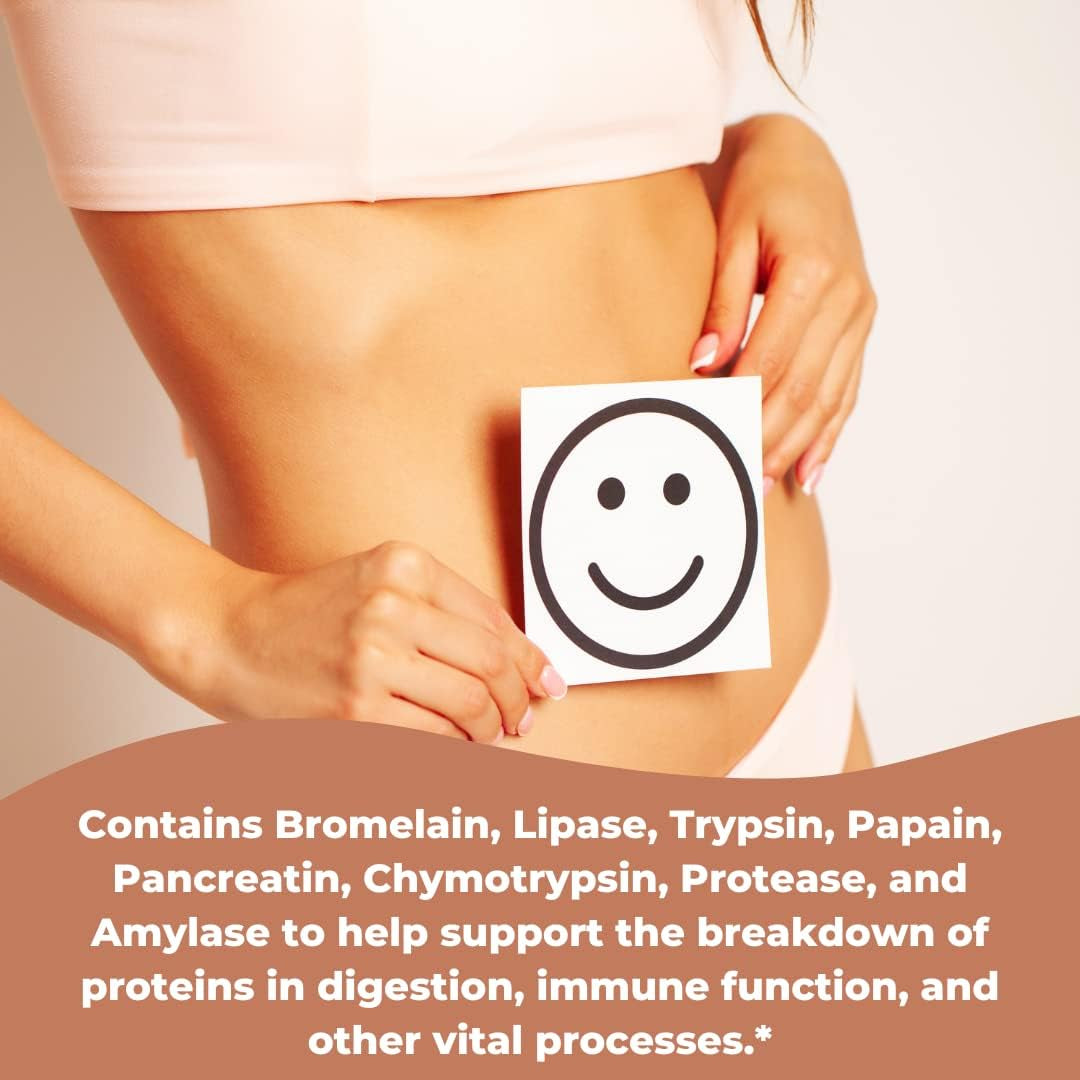Proteolytic Enzymes | Bromelain Papain Pancreatin Trypsin 550 Mg Total with Standardized Amylase, Lipase, and Protease, 100 Tablets