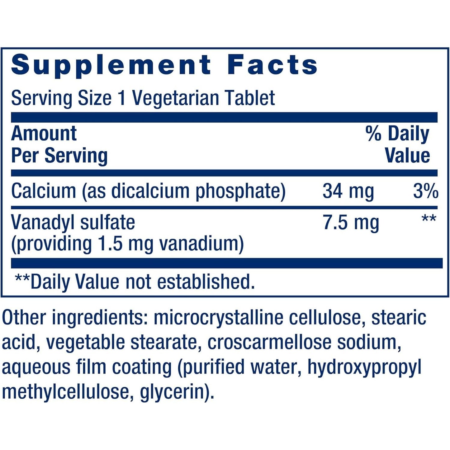 Life Extension Vanadyl Sulfate, Trace Mineral, Vanadium, Healthy Glycemic Balance, 100 Tablets