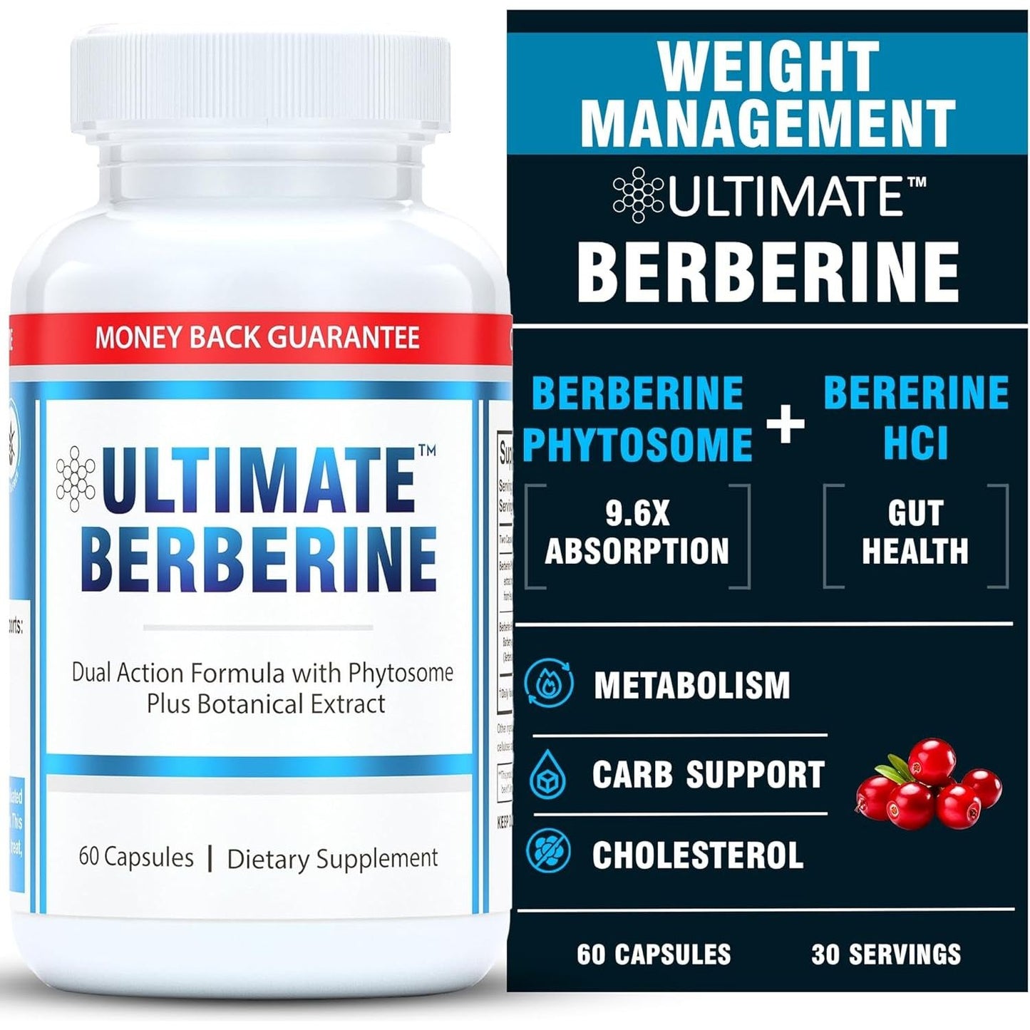 Ultimate Berberine Phytosome for Healthy Weight Management for Metabolism, Gut Health, Immunity & Cholesterol Support