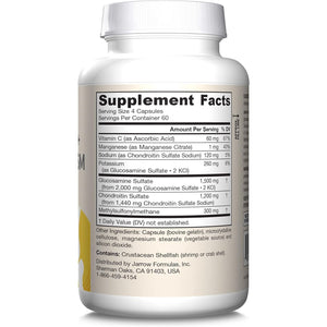 Jarrow Formulas Glucosamine + Chondroitin + MSM Capsules, Joint Support Supplement with Vitamin C and Manganese, 240 Capsules,