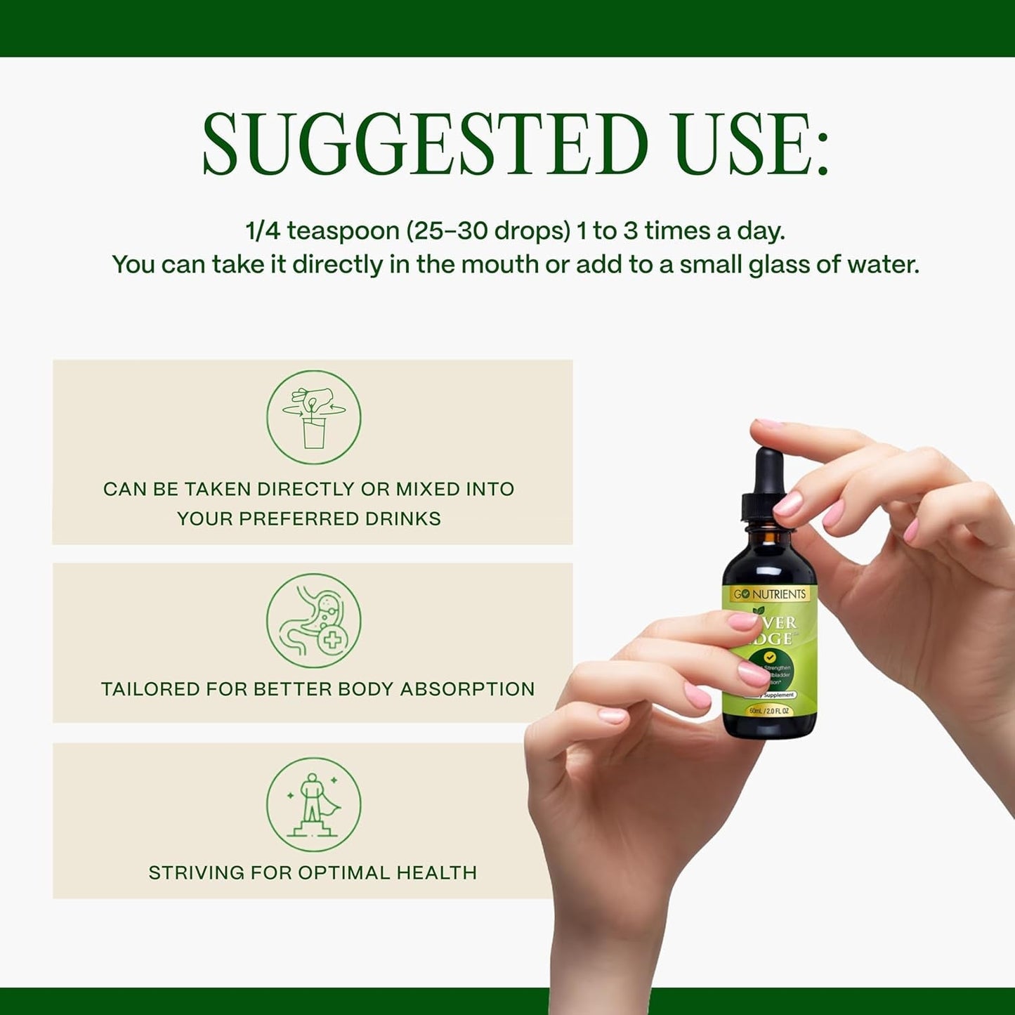 Go Nutrients Liver Edge - Liquid Liver Health Supplement for Liver Cleanse Detox & Repair - 2Oz