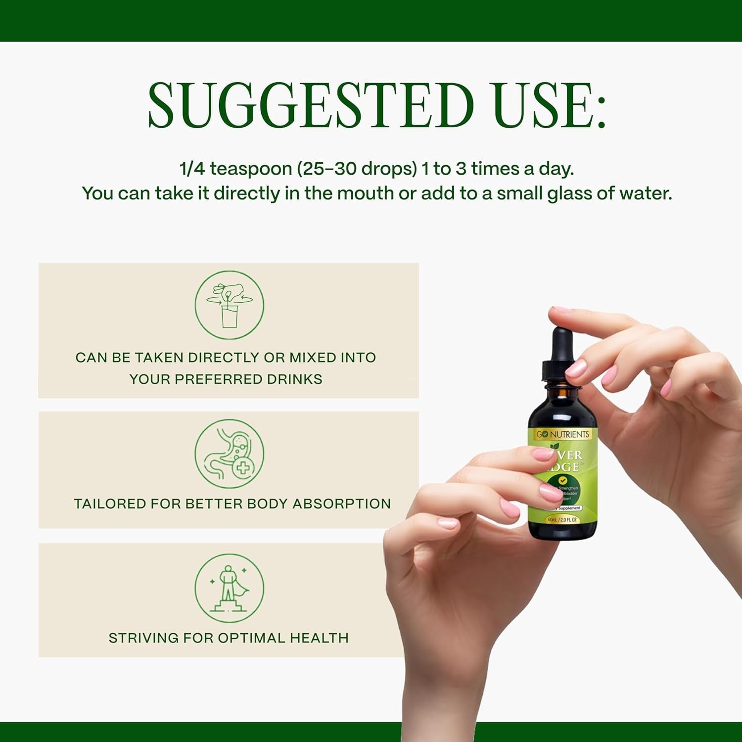 Go Nutrients Liver Edge - Liquid Liver Health Supplement for Liver Cleanse Detox & Repair - 2Oz