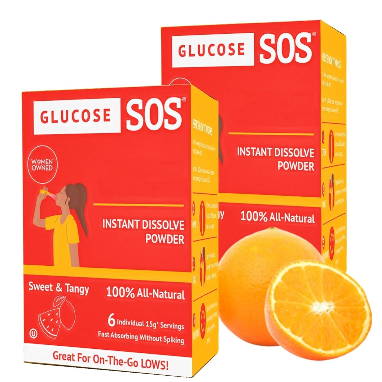 Glucose SOS Glucose Powder Packets with Natural Dextrose 12 Servings