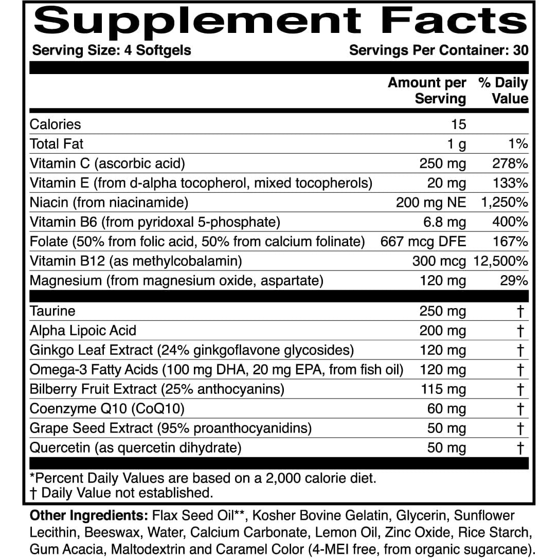 Optic Nerve Formula - Supports Ocular Circulation and Normal Nerve Function (30 Day Supply)