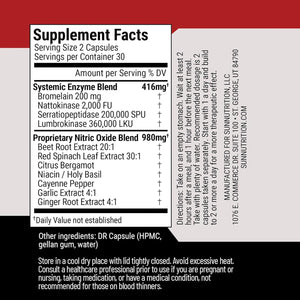 Nitric Oxide Capsules Nattokinase Beet Root Extract |  60 Capsules