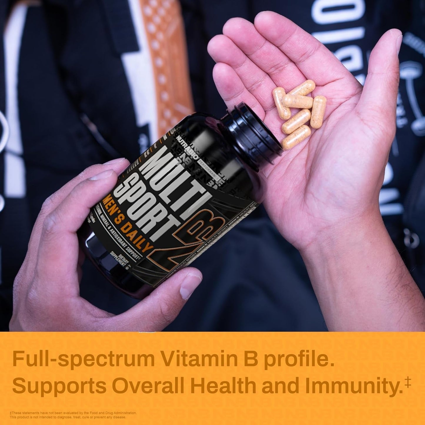 Nutrabio Multisport for Men - Multivitamin - 33 Vitamins, Minerals, Micronutrients (120 Vegetable Capsules)