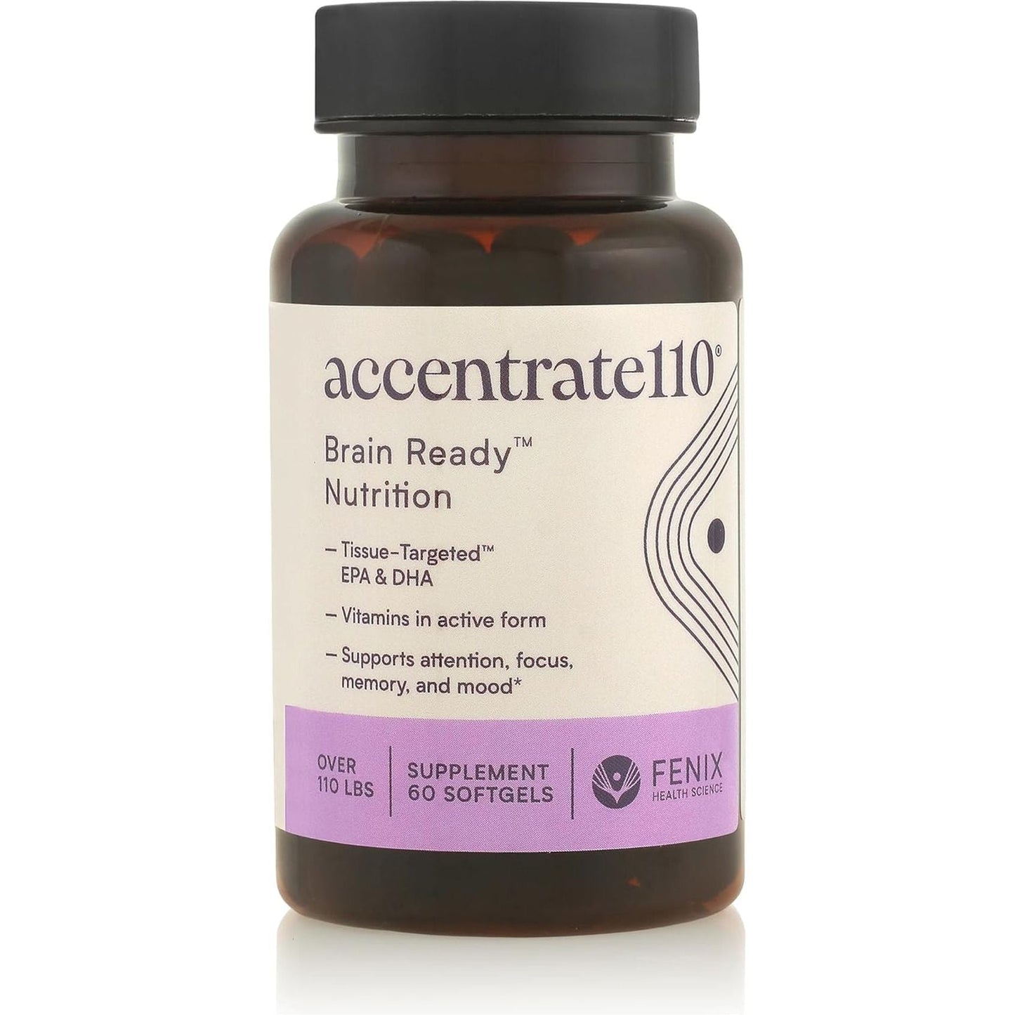 Accentrate110® - Focus Brain Supplement - Promotes Cognitive Function and Mental Clarity (60 Softgels)