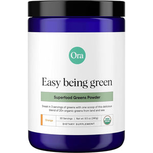 Ora Organic Greens Powder - Super Greens Drink for Energy and Detox | Antioxidants & Adaptogenic Herbs - Citrus Flavor, 30 Servings