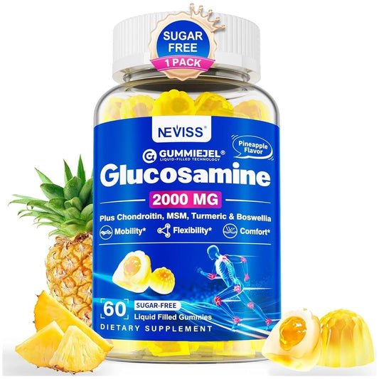 Sugar Free Glucosamine Chondroitin MSM Filled Gummies 3100Mg - Joint Support Supplement - 60Cts