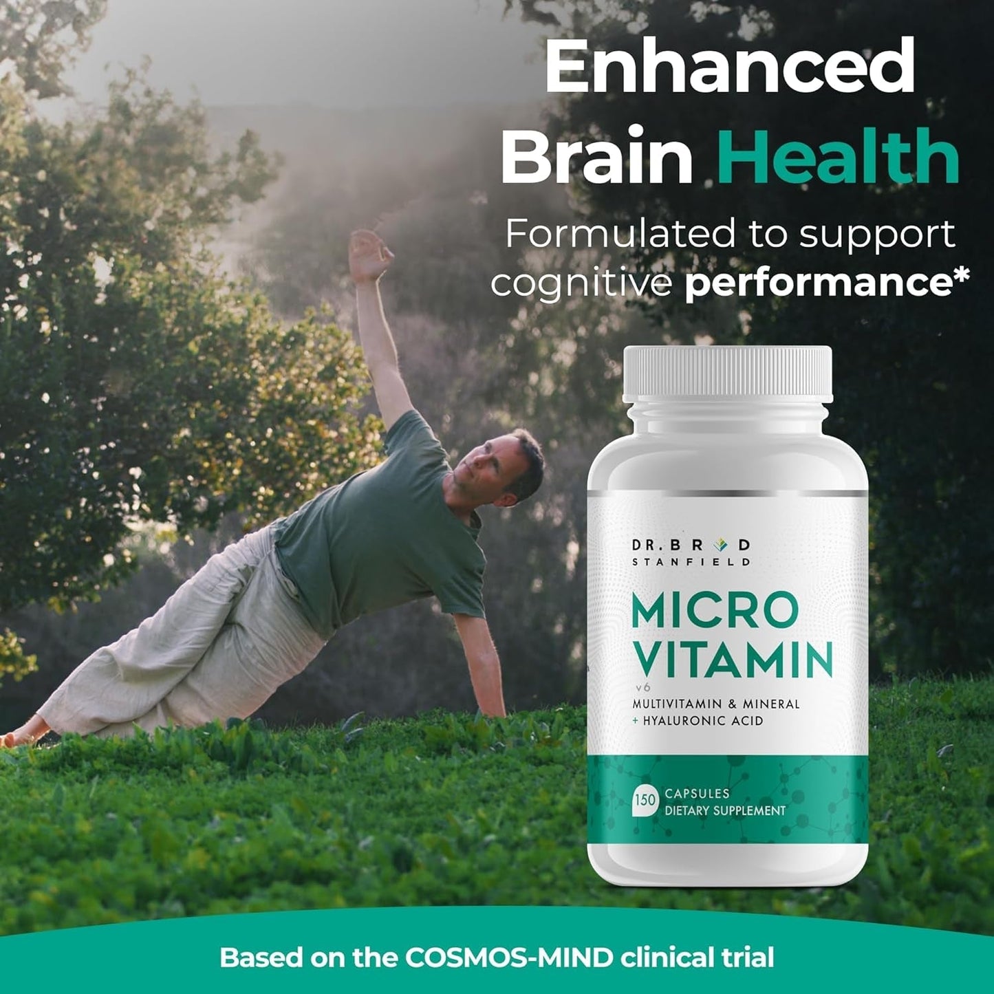 Daily Low Dose Multivitamin & Mineral to Support Cognitive Performance & Memory + Hyaluronic Acid for Skin Health + TMG for Exercise (150 Count)