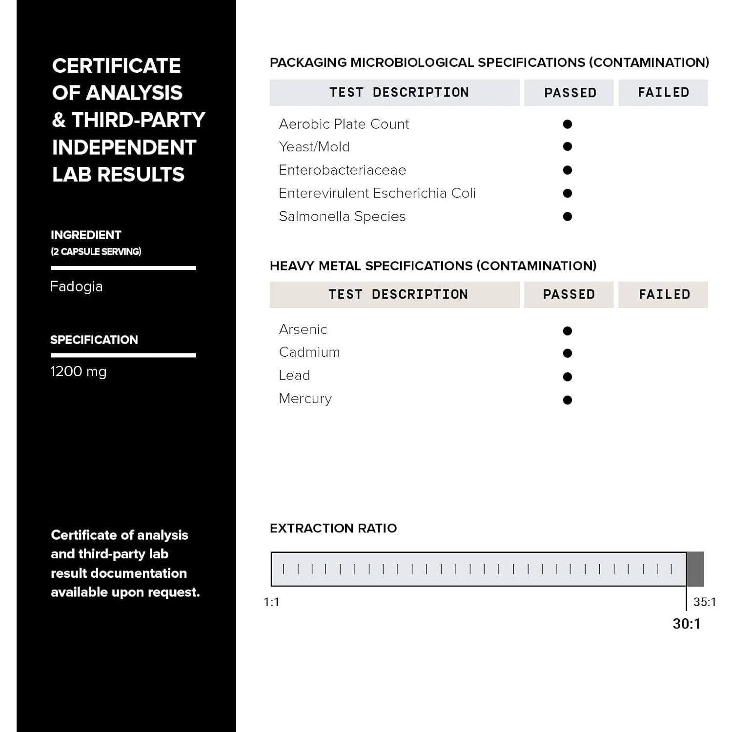 Fadogia Agrestis - Ultra High Potency 30:1 Extract - 1200Mg - Highly Concentrated - 120 Capsules