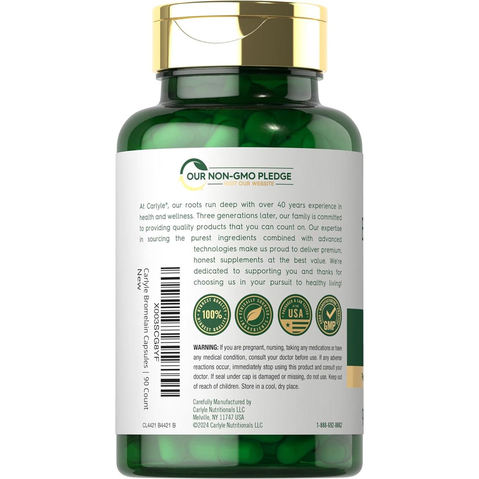 Carlyle Bromelain 1700 Mg | 90 Capsules | Pineapple Enzyme Supplement 