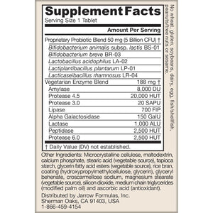 Jarrow Formulas Jarro-Dophilus Digest Sure Tablets, (5 Billion CFU) for Immune Support, 30 Day Supply
