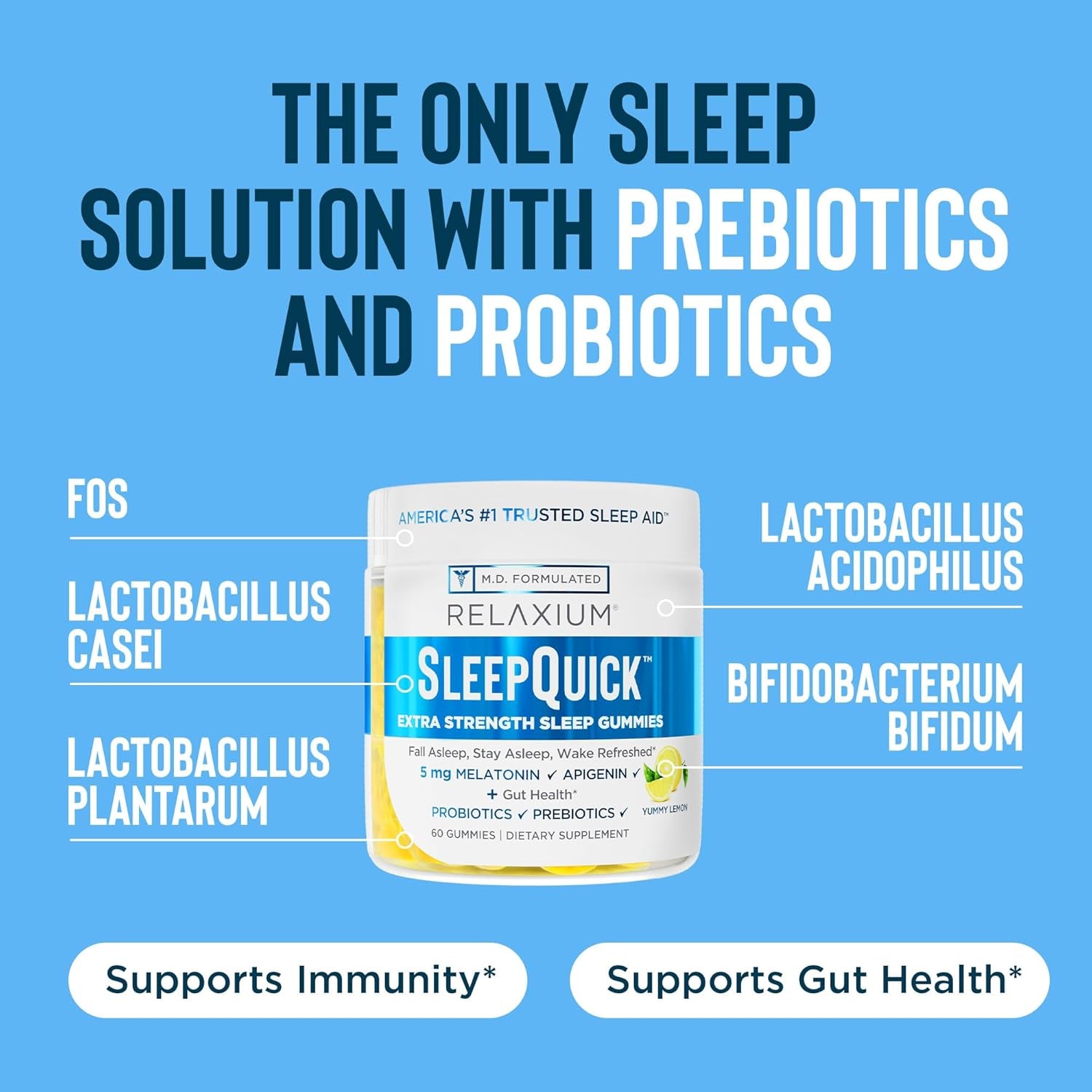 Relaxium Sleep Quick Gummy Sleep Aid Support 5 Mg Melatonin 60 Gummies
