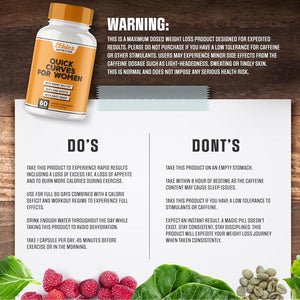 Quick Curves - Fat Burner Weight Loss Pills for Women | Appetite Suppressant 60 Capsules