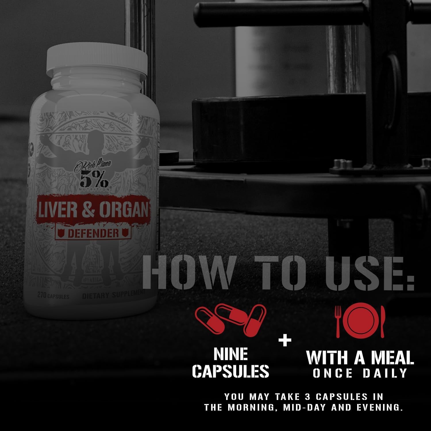 5% Nutrition Rich Piana Liver & Organ Defender Cycle Support plus NAC (90 Servings)