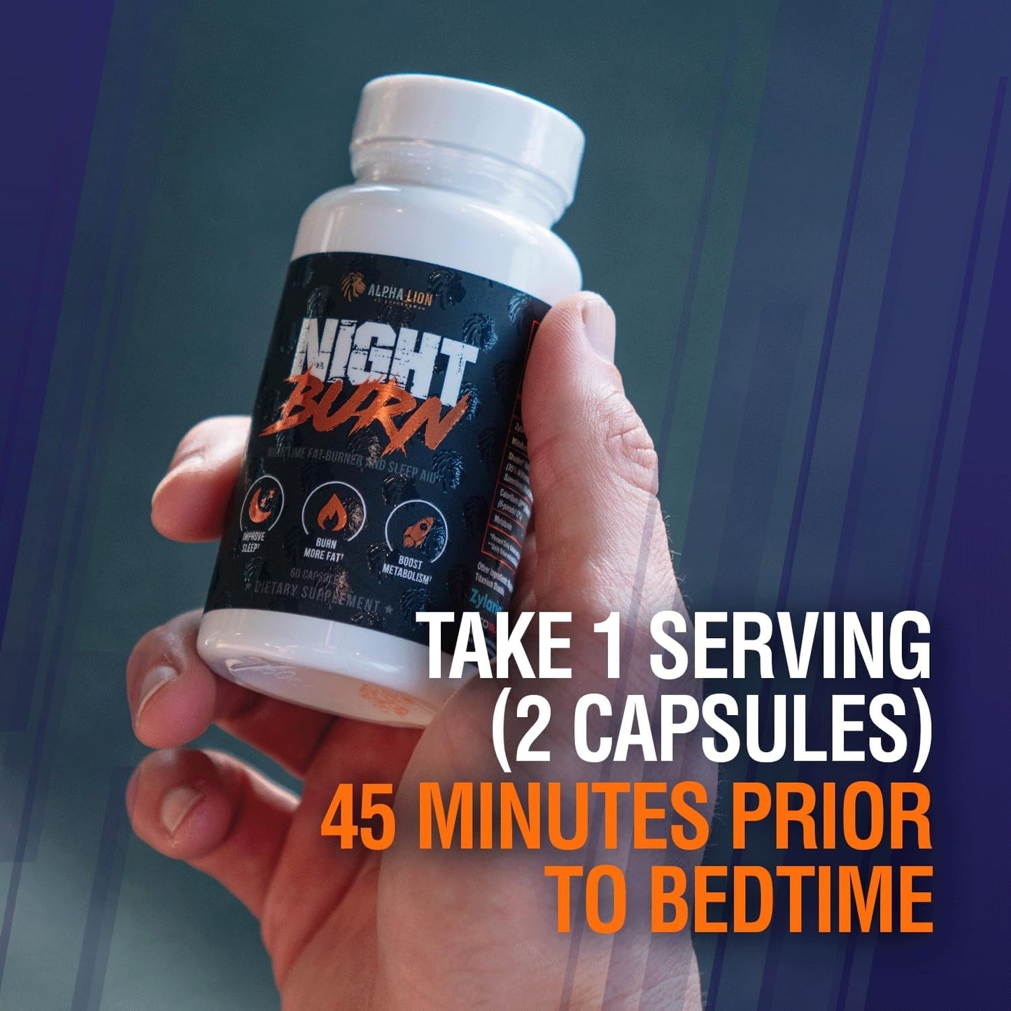 ALPHA LION Night Burn Metabolism Booster for Weight Loss (60 Capsules)