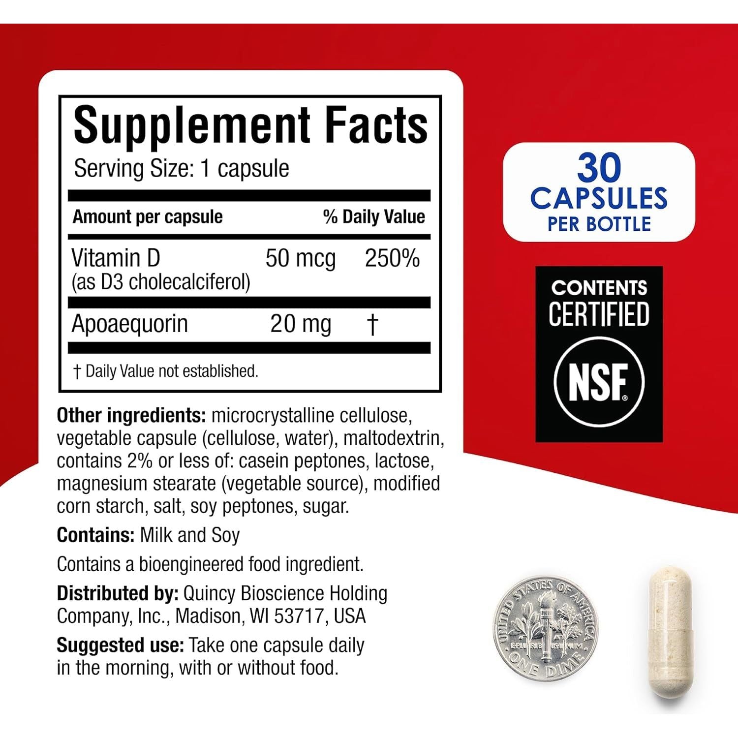 Prevagen Extra Strength 20Mg, 30 Capsules, with Apoaequorin & Vitamin D and 7-Day Pill Minder