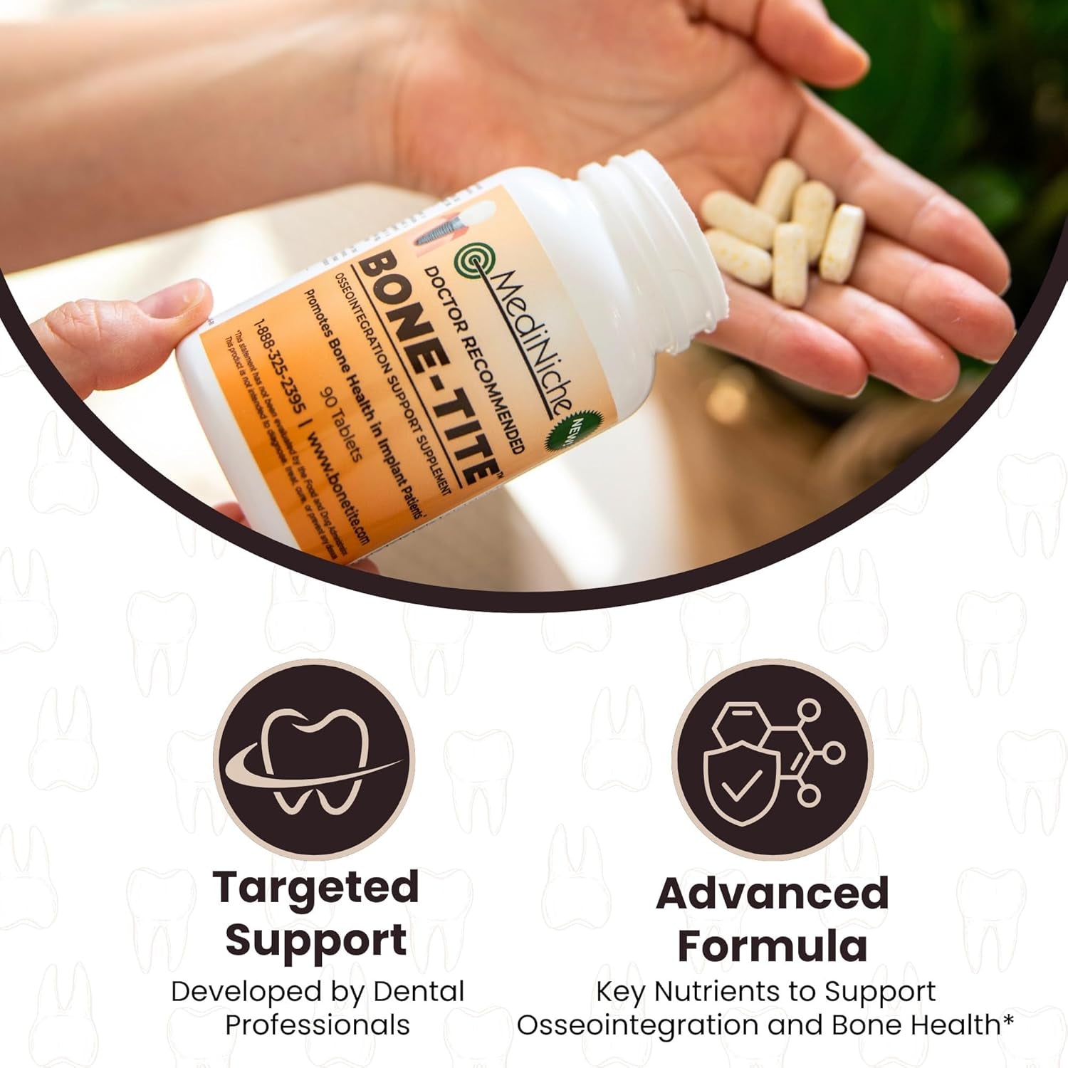 Bone-Tite Osseointegration Support Supplement to Promote Dental Implant Support | 90 Tablets