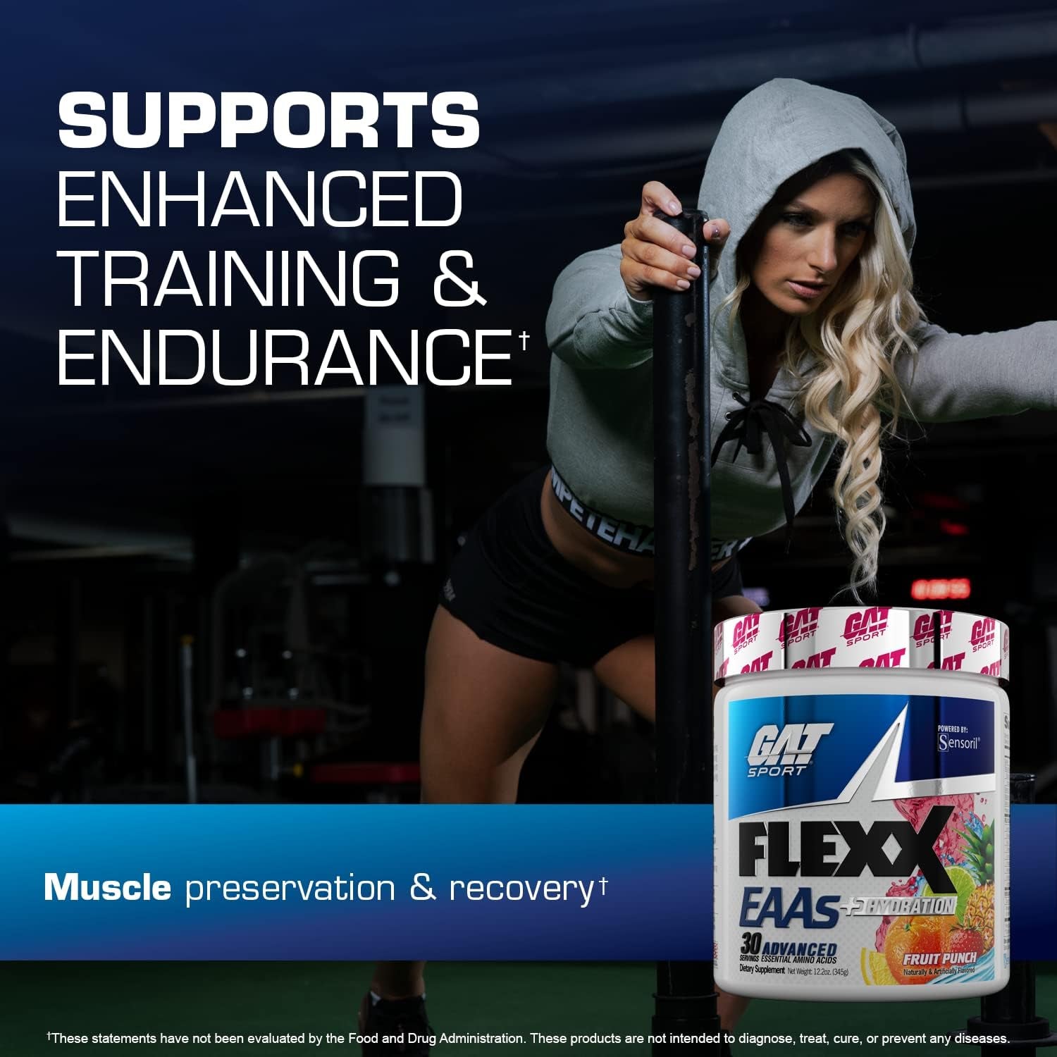 GAT SPORT Flexx Eaas + Hydration, Advanced Essential Amino Acids, 30 Servings (Fruit Punch)