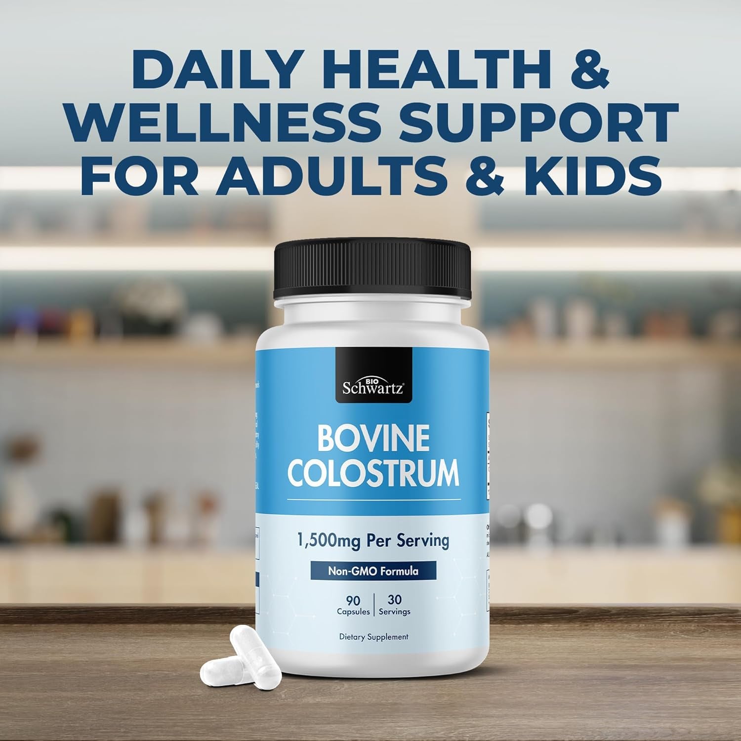 Colostrum Supplement Extra Strength 1500Mg from Bovine First Milking, Supports Gut Health and Immunity 90 Count