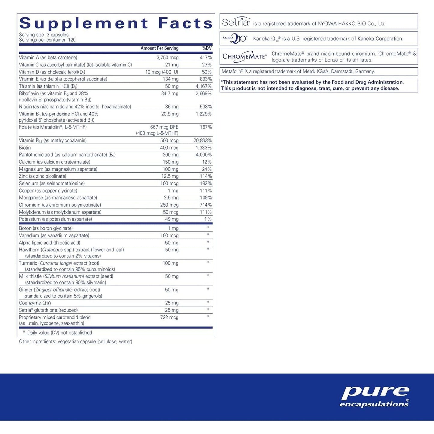 Pure Encapsulations Ultranutrient - Minerals & Multivitamins - Supports Liver & Heart Health 360 Capsules