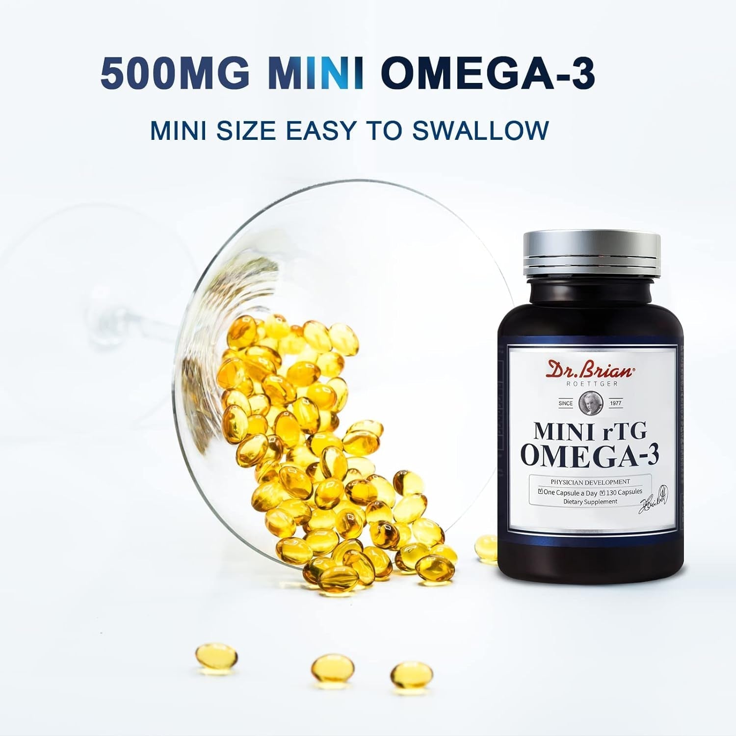Dr.Brian Fish Oil Supplement 130 Softgel with EPA/DHA Fatty Acids Vitamin D E