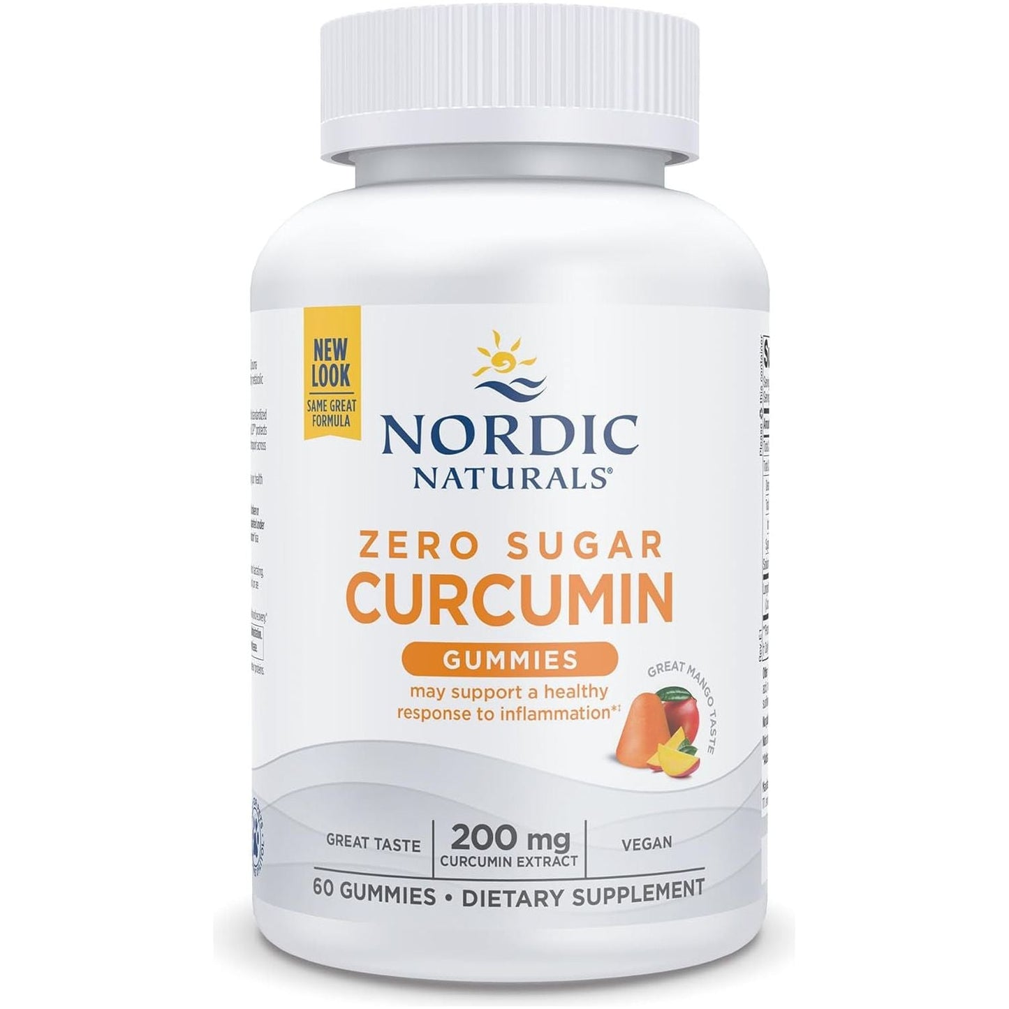 Nordic Naturals Zero Sugar Curcumin Gummies, Mango - 60 Gummies - 200 Mg 
