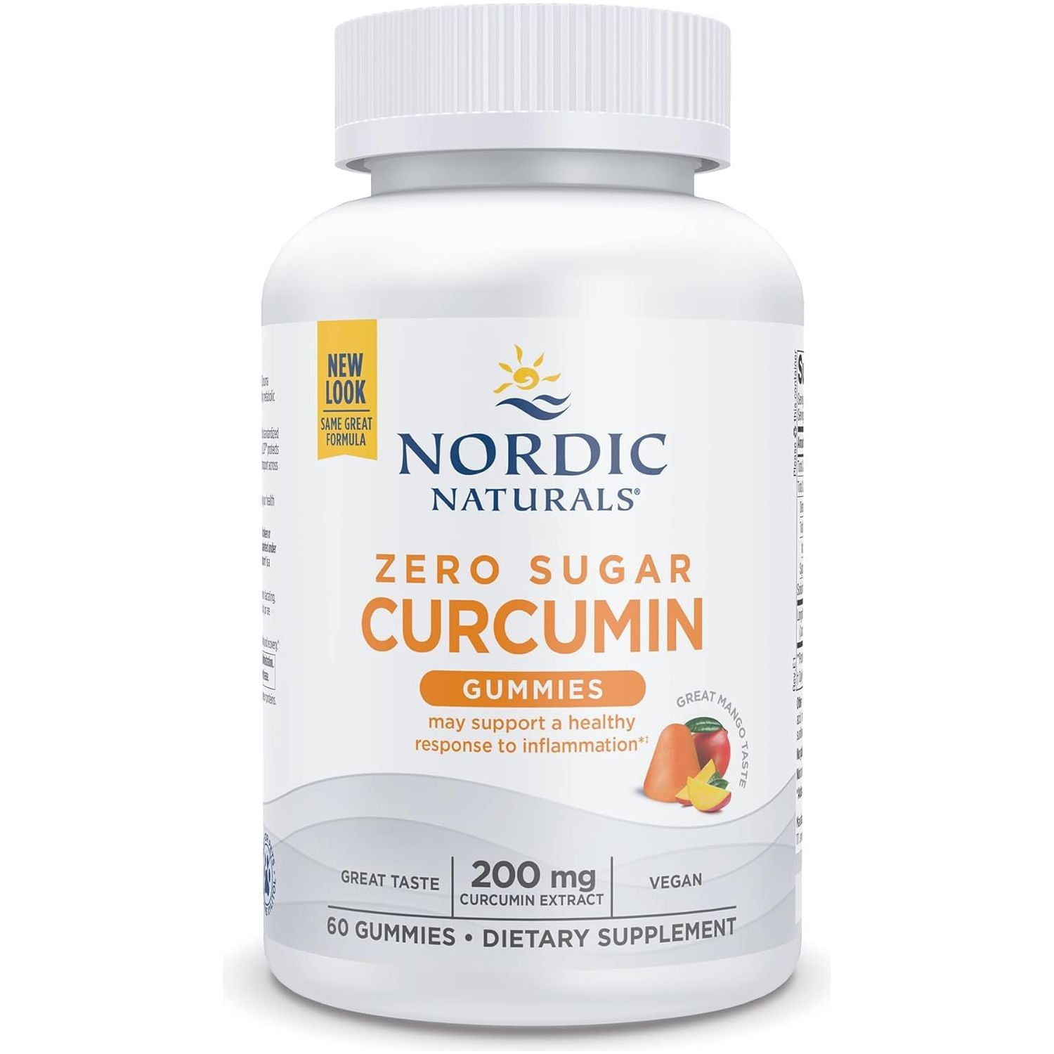 Nordic Naturals Zero Sugar Curcumin Gummies, Mango - 60 Gummies - 200 Mg 