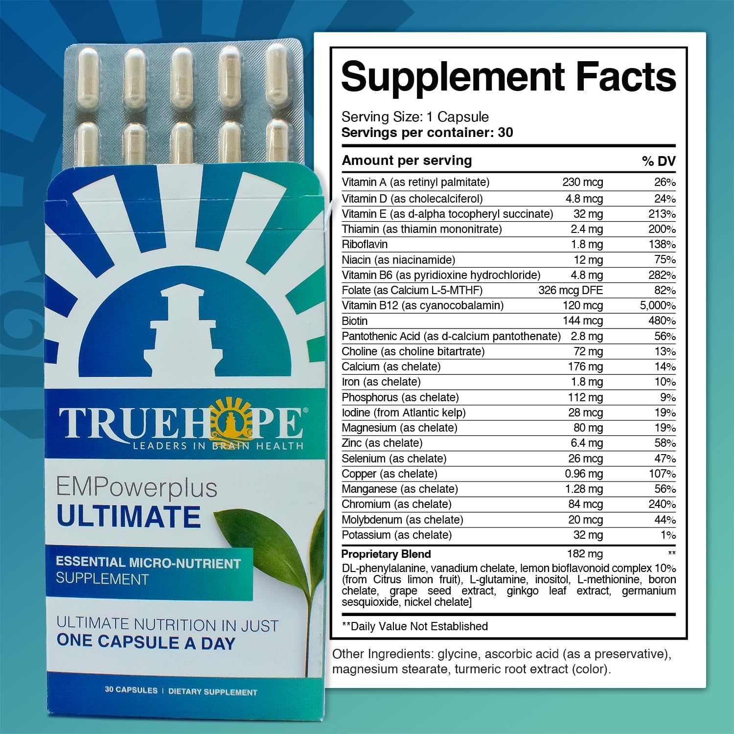 Truehope Empowerplus Ultimate Capsules - Brain, Energy and Focus Supplement 30 Capsules