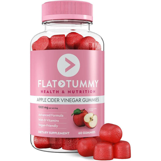 Flat Tummy Apple Cider Vinegar Gummies, 60 Count –  Detox, Support Gut Health