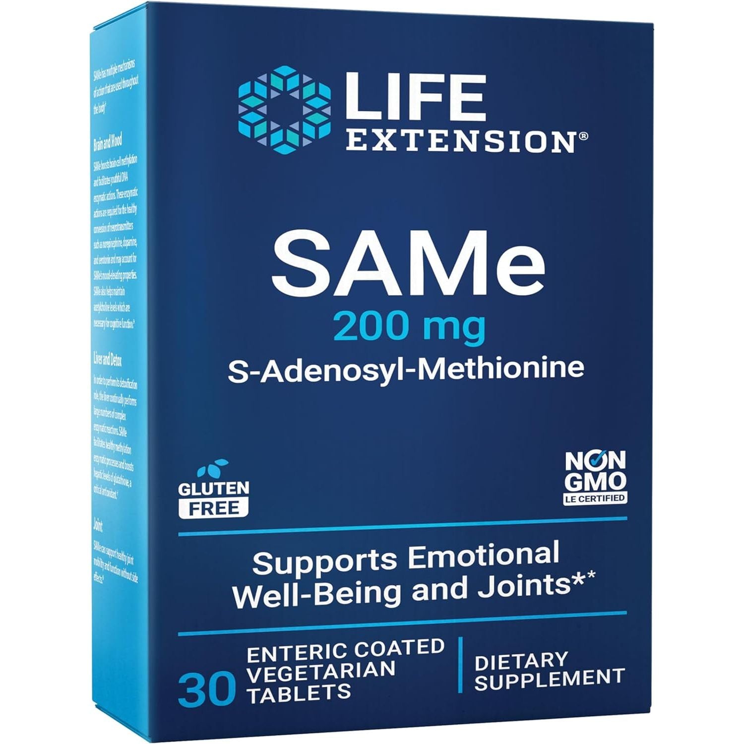 Life Extension Same, Mood, Joint & Liver Support, Gluten-Free, Non-Gmo, Vegetarian, 30 Tablets